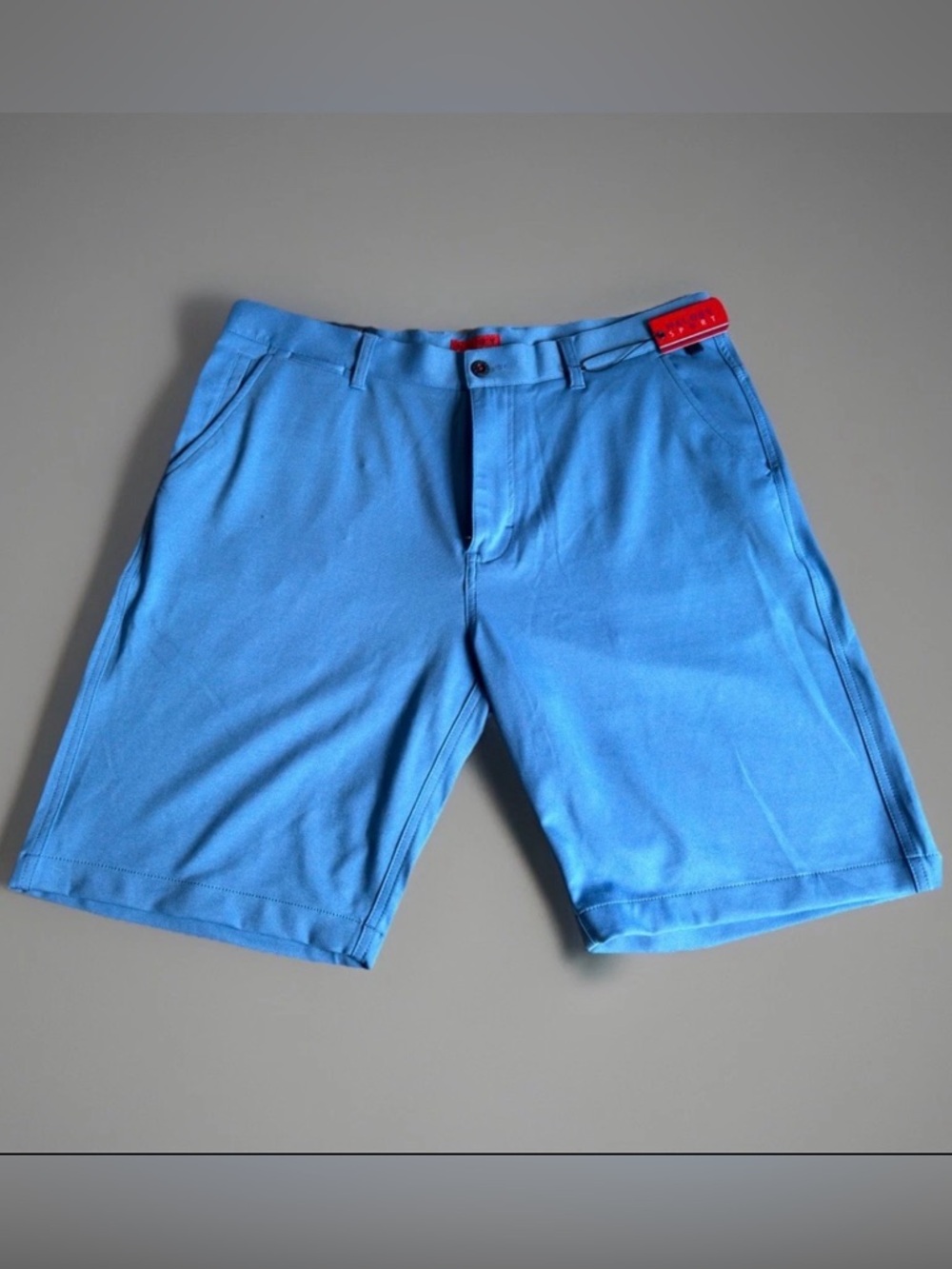 $125 New HALSEY SPORT Casual Shorts Men Size 38 Polyester Spandex Blue Golf